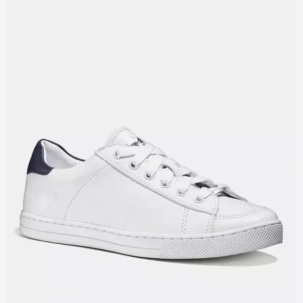 Coach Porter Lace Up Sneakers in White & Navy
